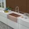 Farmhouse Sink Stainless Steel 16 Gauge Apron Front Kitchen Sink - Rose Gold - Image 3