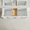 Freestanding Double Bathroom Vanity With Extra Black Handles - White - Image 11
