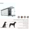 Modern Design Outdoor Dog House With Food Bowl And Wheels Pine - Gray / White - Image 3