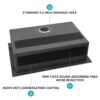 Kitchen Sink Drop In 16 Gauge Stainless Steel Single Bowl Topmount - Black - Image 6
