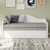 Twin Size Daybed With Extendable Trundle And Storage Drawers, Cottage Style - White - Image 5