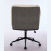 Oversize Seat Cirss Cross Chair With Wheels, Elegant Design Computer Chair, Adjustable Height 360 Degree Rolling Swivel Home Office Chair For Small Space, Dressing Room, Living Room - Dark Gray / White - Image 18