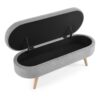 Ottoman Oval Storage Bench With Rubber Wood Legs Linen - Gray - Image 14