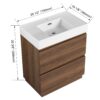 Modern Freestanding Bathroom Vanities With Single Sink Combo - Brown - Image 3