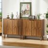 Farmhouse Style Sideboard Buffet Cabinet With Storage Bar Cabinet - Walnut - Image 5