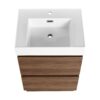 Modern Freestanding Bathroom Vanity With Single Undermount Sink And Double Drawers - Brown - Image 12