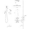12" Ceiling Mount Shower System With Waterfall Tub Spout And Rough In Valve - Matte Black - Image 3