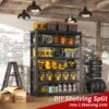 Industrial Heavy Duty 6 Tier Metal Garage Shelving Unit For Storage, Adjustable - Brushed Nickel - Image 5