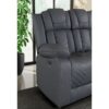 Raize - 3 Piece Power Living Room Set With Storage Console And Cup Holders - Gray - Image 16