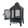 Heavy Duty Garden Metal Outdoor Heating Furnace Fire Pit With Rotating Tray - Black - Image 13