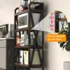Bakers Rack Storage Shelves 4 Level Mental And Wooden Kitchen Shelves, Kitchen Organizers And Storage, For Garage, Pantry, Bathroom, Closet - Black / Black Brown - Image 4