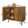 Farmhouse Style Sideboard Buffet Cabinet With Storage Bar Cabinet - Walnut - Image 2