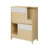 Furniture Style Multi Use Natural Cat Litter Box House With Flip Down Door - Natural - Image 2