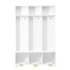 Modern Large Storage Hall Tree With Bench, Luxurious Coat Rack With 6 Hooks And Legs For Entryway, Living Room - White / Gold - Image 11