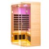2 Persons Large Glass Front Deluxe Version Hemlock Far Infrared Corner Sauna Room - Natural - Image 6