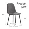 Modern Mid Century Style Dining Chairs (Set of 4) With Soft Linen Fabric And Metal Legs - Dark Gray - Image 3