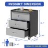 Heavy Duty Metal Storage Cabinet With Wheels 3 Drawer Tool Cabinet For Garage, Office, And Home Organizer Solutions - Black - Image 3