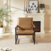Retro Leisure Accent Chair With Extra Soft Padding - Camel - Image 6