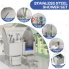 Stainless Steel Dog Washing Station With Seamless Design And Accessories - Silver - Image 5