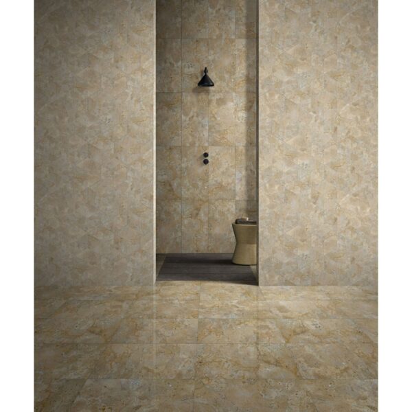 Hexagon Marble Tile For Floor And Wall Honed Stone 1 Box With (Set of 12) - Beige / Gold