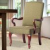 Delaney - Gooseneck Arm Chair With Green Jacquard Diamond - Green - Image 2