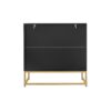 3 Drawer Storage Cabinet, 3 Drawer Modern Dresser, Chest Of Drawers With Decorative Embossed Pattern Door For Entryway, Living Room, Bed Room - Black - Image 21