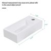 Modern Ceramic Rectangle Wall Mount Bathroom Sink With Single Faucet Hole - White - Image 6