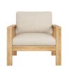 Outdoor 4 Pieces Acacia Sectional Patio Sofa Set - Light Gray / Teak - Image 7