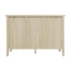 Modern 2 Door 3 Drawer Storage Cabinet, Buffet Cabinet With 2 Embossed Door For Living Room, Kitchen, Entryway - Natural - Image 10