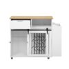 Modern Style 2 In 1 Pet Friendly Dog Crate Kitchen Island End Table Metal Pine - Natural / White - Image 8