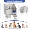 Stainless Steel Dog Washing Station With Seamless Design And Accessories - Silver - Image 3