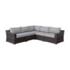 5 Piece Rattan Wicker Sectional Patio Set With Comfortable Cushions - Brown Mix / Gray - Image 6