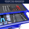 4 Drawers Multifunctional Tool Cart With Wheels - Blue - Image 9