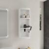 Bathroom Wall Mounted Storage Rack With Float Mounting Design, Durable Plywood - Glossy White - Image 10