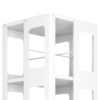 4 Tier All Steel Rotating Bookshelf With 360° Wheels, Large Size Sturdy & Spacious Book Rack, New Style Bookshelf - White - Image 11