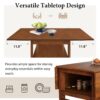 5 Piece Extendable Wood Square Dining Table Set With 2 Drop Leaves, Compact Storage Shelf Kitchen Table Set With Upholstered Chairs For 4 - Brown - Image 6