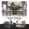 Farmhouse 5 Piece Dining Set With Extendable Round Table And Upholstered Chairs - Black - Image 8