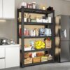Heavy Duty 5 Tier Adjustable Metal Mesh Storage Rack With 2000 Lbs Capacity - Brushed Nickel - Image 5