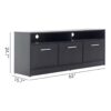 Holland - Contemporary TV Stand With 3 Soft Closing Doors - Dark Gray - Image 3
