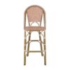 Outdoor Rattan French Barstool Set With Rust / Wicker And, Seat Height - Rust Red / White - Image 6
