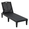 Outdoor Chaise Lounges (Set of 2) With Adjustable Backrest Polypropylene Resin For Patio, Poolside Or Beach - Black - Image 9