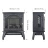 18" 3D Flame Electric Infrared Quartz Fireplace Stove With Remote Control - Antique Black - Image 3