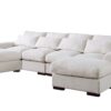 Tatman - Linen Blend Sectional With 2 Ottomans - Beige - Image 3