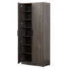 Mia Farmhouse Shoe Cabinet With 6 Shelves - Gray - Image 2