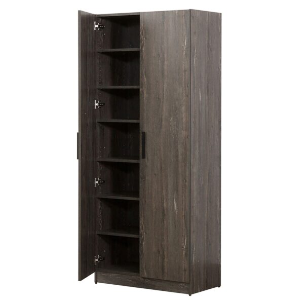 Mia Farmhouse Shoe Cabinet With 6 Shelves - Gray