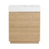 Modern Bathroom Vanity With Single Sink And Double Drawer, Freestanding Engineered Wood Cabinet - Oak - Image 13