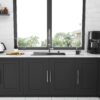 Stainless Steel Drop In Kitchen Sink 25" Topmount 16 Gauge R10 Deep Single Bowl - Black / Gray - Image 5
