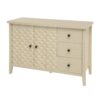 Modern 2 Door 3 Drawer Storage Cabinet, Buffet Cabinet With 2 Embossed Door For Living Room, Kitchen, Entryway - Natural - Image 9
