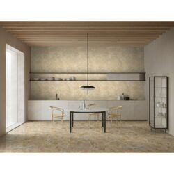 Hexagon Marble Tiles 3D Fluted Stone FS Textured (Set of 12) - Beige / Gold