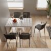 4 Piece Stackable Single Chairs With Vertical Stripe Design For All Weather - Warm Gray - Image 2